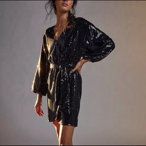 Anthropologie Lisabette Sequin Mini Dress size S